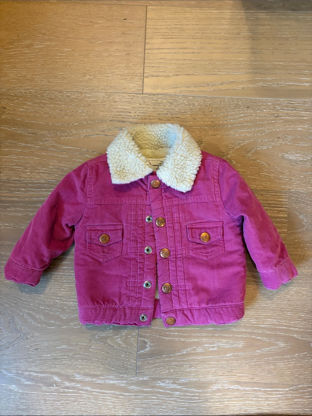 Baby Pink Corduroy Jacket with Sherpa Collar